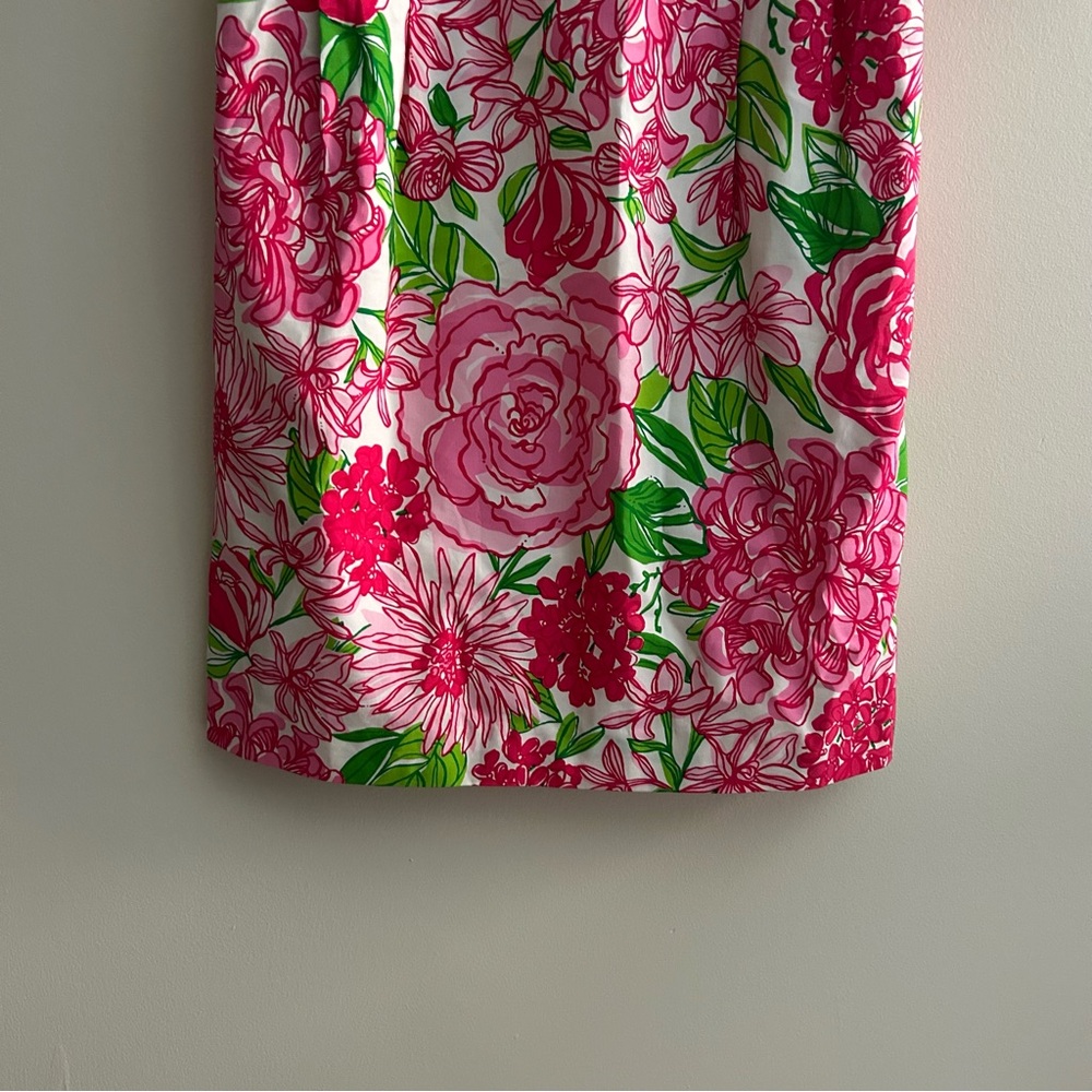 Lilly Pulitzer Livie Dress Pink Green White 3/4 Sleeve Silk Blend Size 8 Preppy - Picture 6 of 13